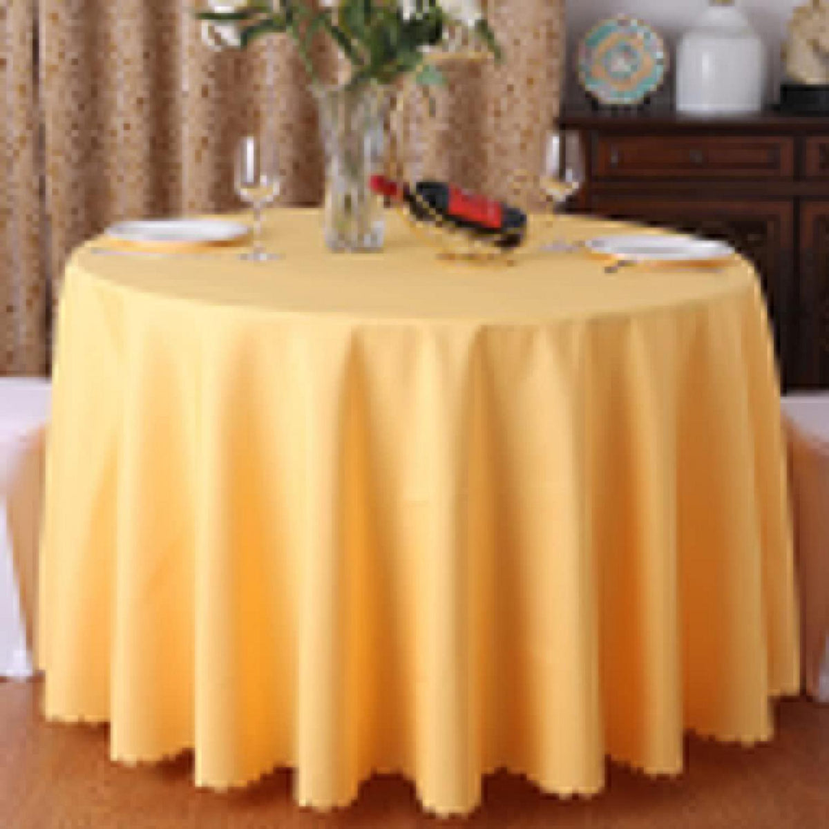 Runde Tischdecke Gelb 360cm – Tischwäsche für Küche, Party & Hochzeit