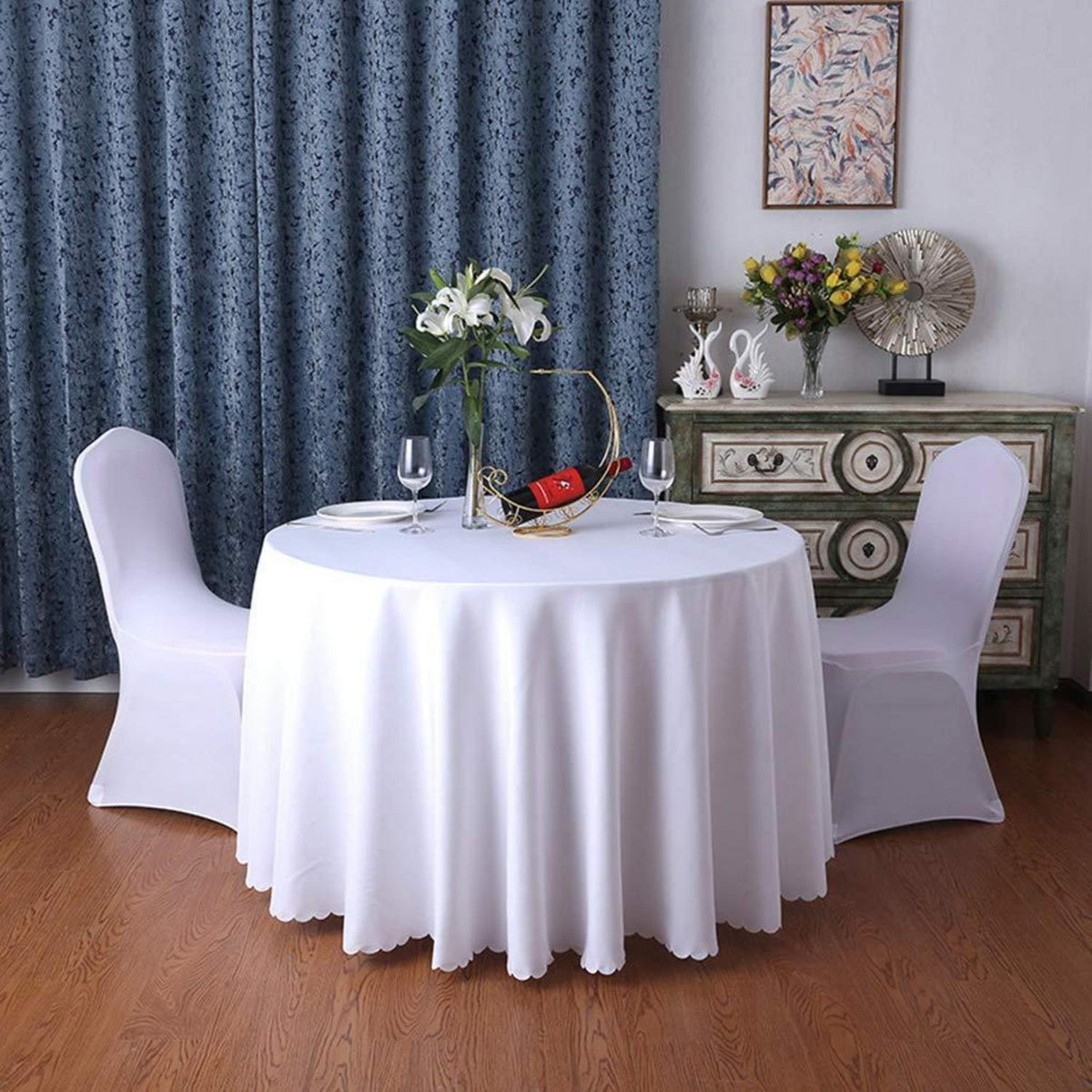 Runde Tischdecke Weiß 360cm – Hochwertige Tischwäsche für Party & Hochzeit