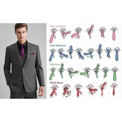 Herren Krawatten-Set mit Einstecktuch und Krawattennadel – Marine Paisley