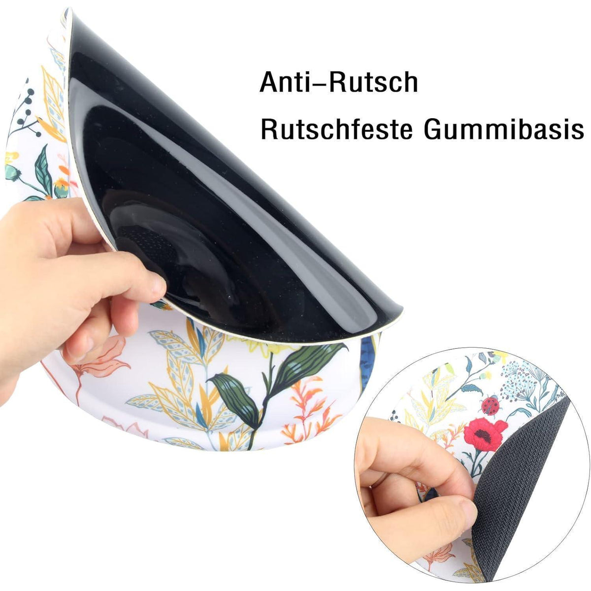 Ergonomisches Mauspad mit Handauflage & Gelkissen – Blume auf Weiß