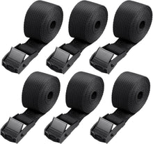 6er Pack Kurze Spanngurte Schwarz 1m - Stark, verstellbar, haltbar