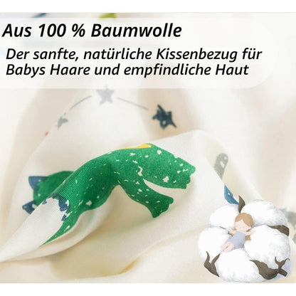 Kinder Kissenbezug 2er-Pack 40x60 cm Baumwolle Dinosaurier