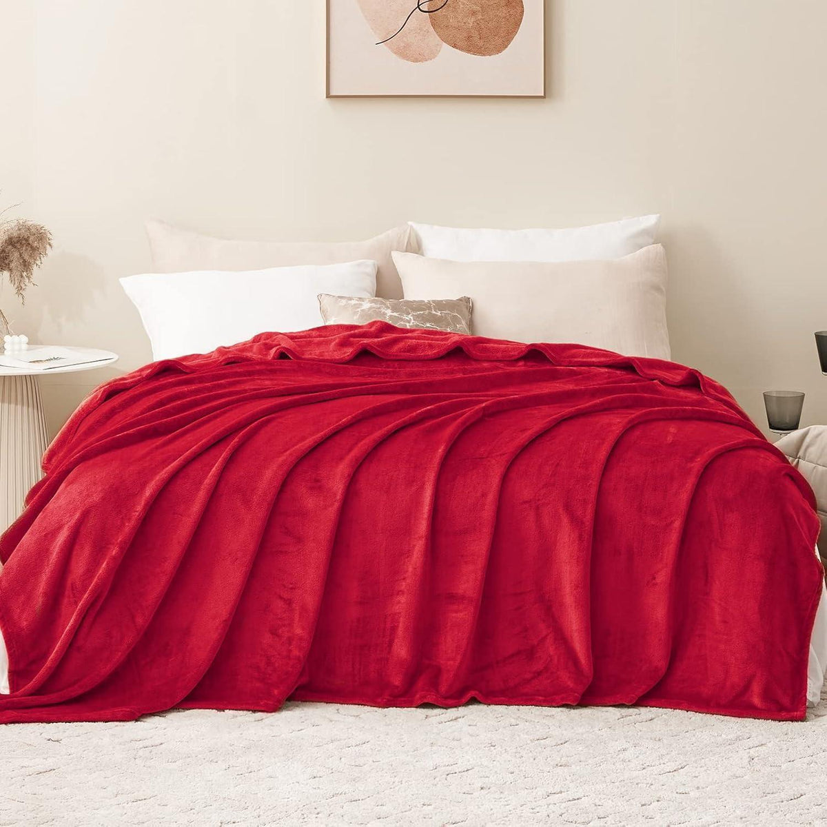 Kuscheldecke Rot XXL 220x240 cm Flauschig Weich Warm