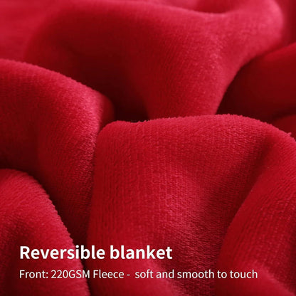 Kuscheldecke Flauschig Sherpa Rot 150x200cm Extra Warm