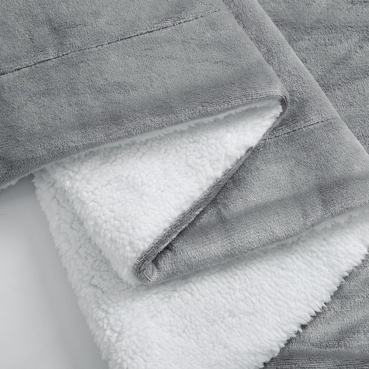 Kuscheldecke Sherpa Fleece Grau 150x200 cm XL Extra Dick
