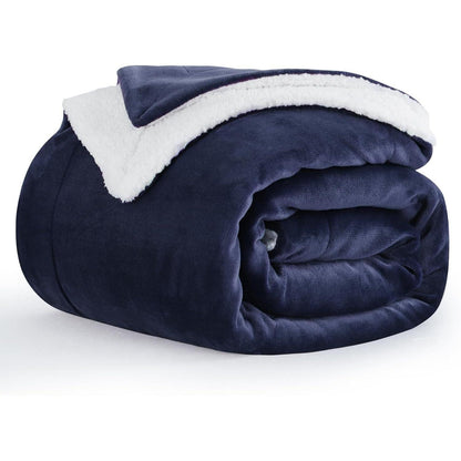 Kuscheldecke Sherpa Fleece Blau 150x200 cm Extra Warm