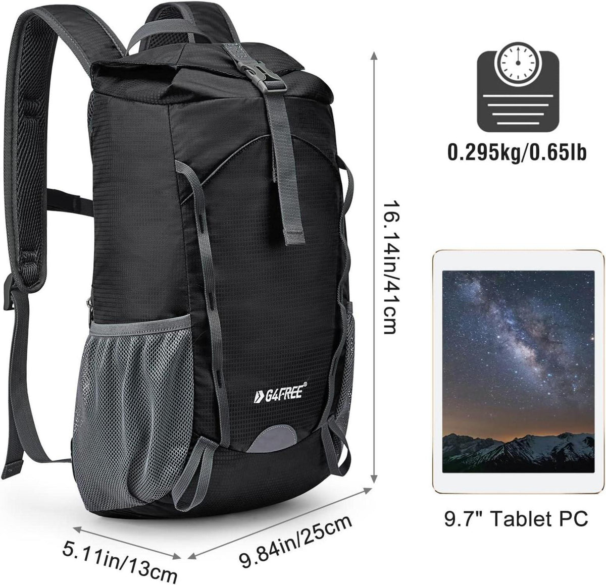 Ultraleichter Faltbarer Kleiner Trekkingrucksack Outdoor Reise 15L