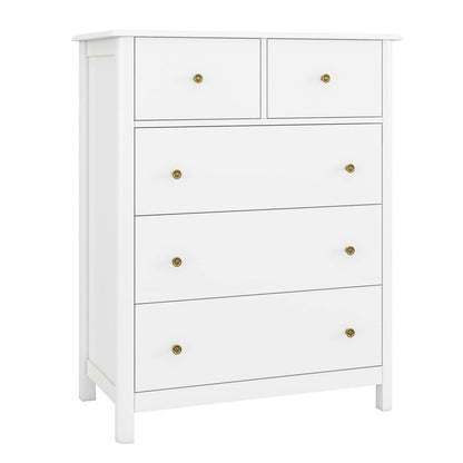 Weiße Kommode mit 5 Schubladen – Modernes Sideboard für Schlafzimmer