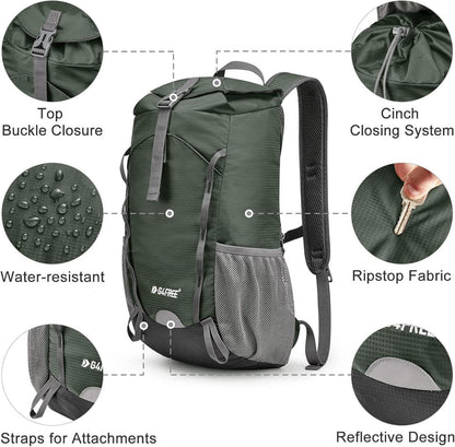 Ultraleichter 15L Trekkingrucksack Outdoor Wanderrucksack Schwarz