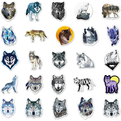 Wolf Aufkleber Set – Wasserdicht & Graffiti Design