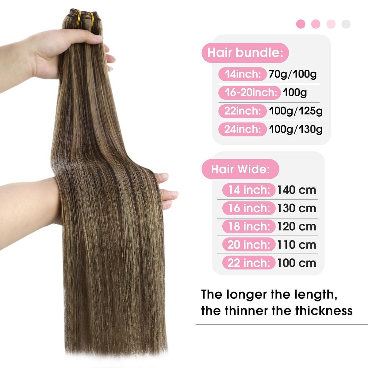 Dunkelbraune Echthaar Tressen – 55cm Weaving Hair Extensions
