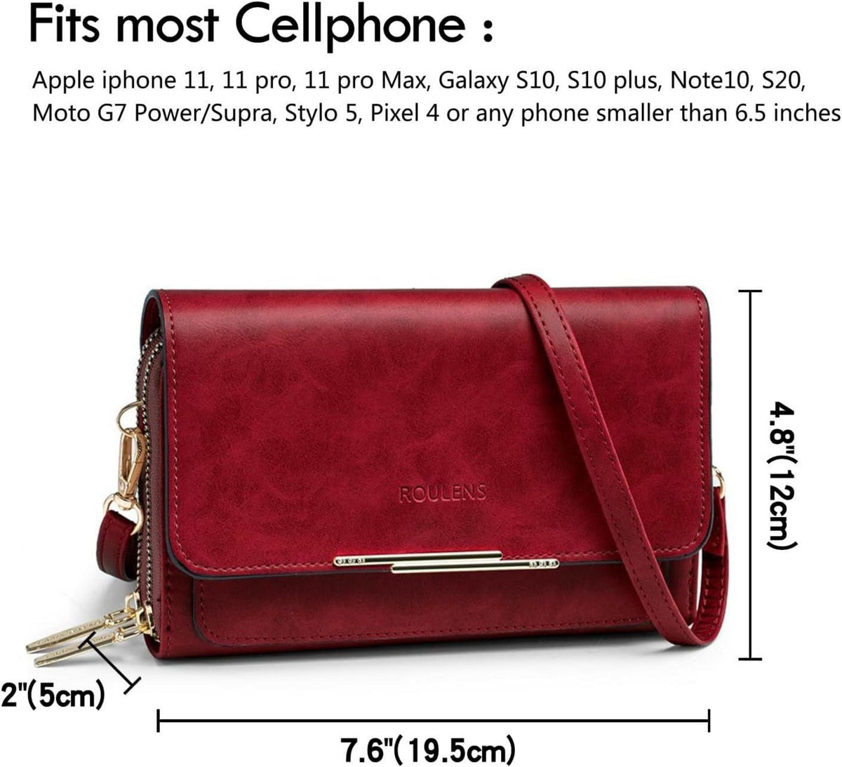 Kleine Damen Handy Umhängetasche PU Leder Crossbody Ölwachs
