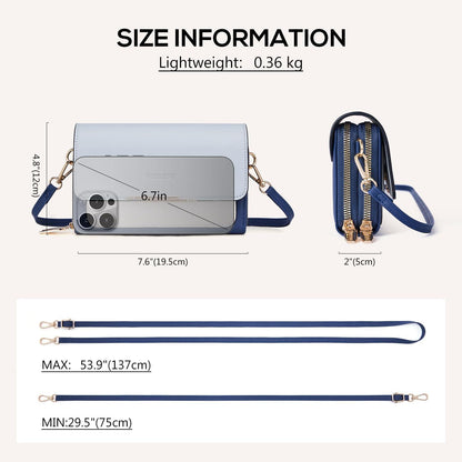 Kleine PU Leder Umhängetasche mit Kartenschlitz Marineblau