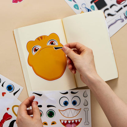 Tier Aufkleber Set 90 Stück Make-a-face Aufkleberbögen für Kinder Party