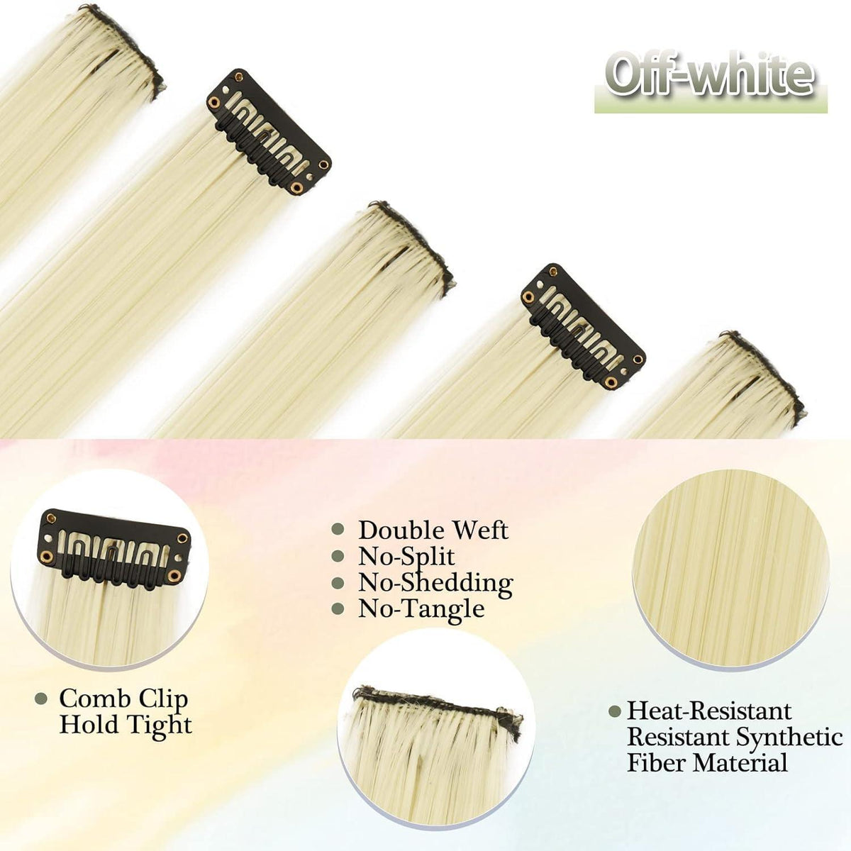 Farbige Haarverlängerungen 55cm – 12er Set Clip-In Haarsträhnen