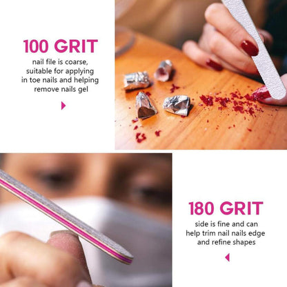 15 Stücke Nagelfeilen Set 100/180 Doppelseitig Verschleißfest