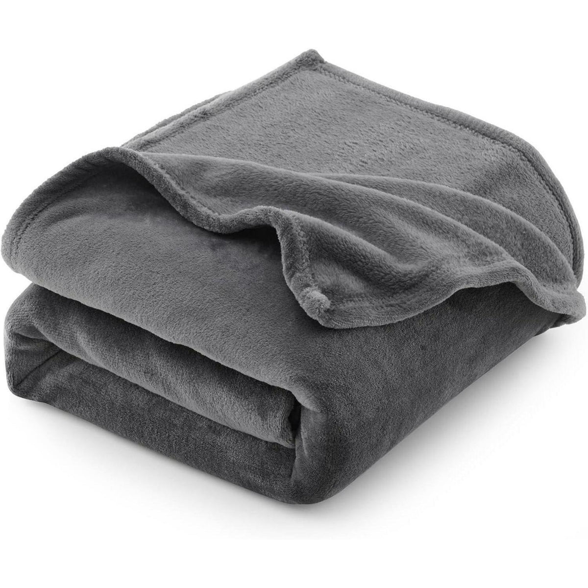 Kuscheldecke XXL 220x240 cm Flanell Grau - Weich & Warm für 4 Jahreszeiten