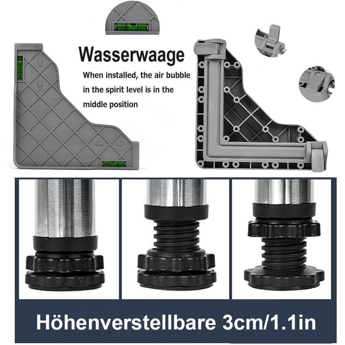 Verstellbarer Sockel für Waschmaschine, Kühlschrank & Trockner (45-65cm)