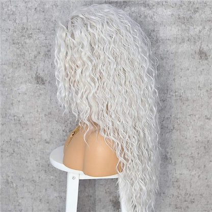 Lockige Blonde Synthetische Perücke mit Lace Front 26 Zoll