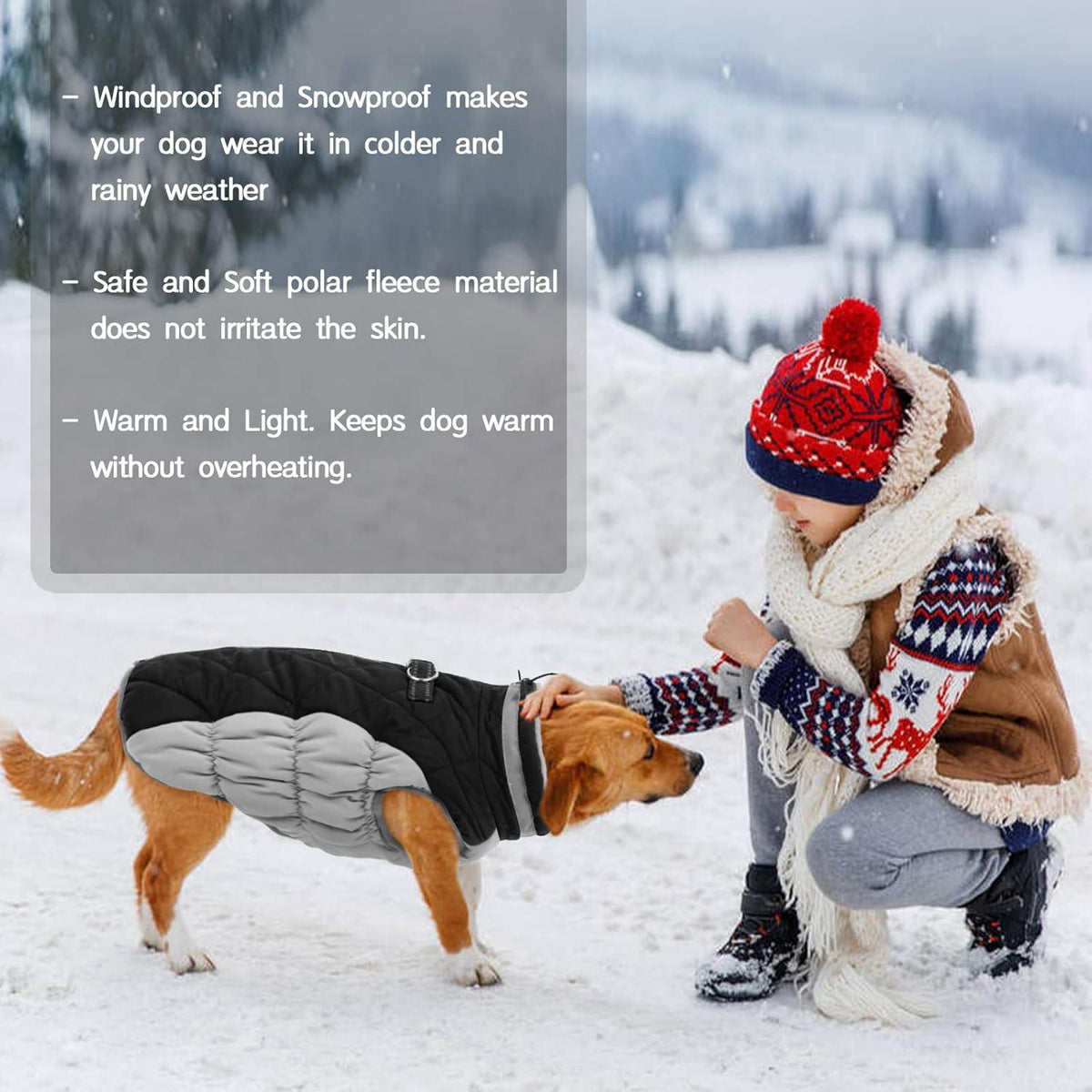 Wasserdichter Hundemantel für kleine bis große Hunde, Winterjacke mit