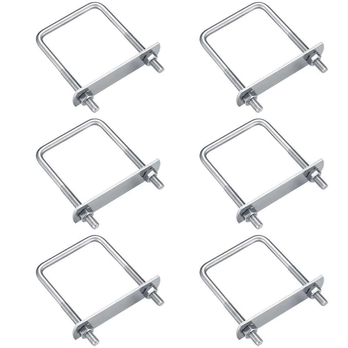 6x M6 Bügelschrauben Edelstahl 80x50mm mit Gegenplatte