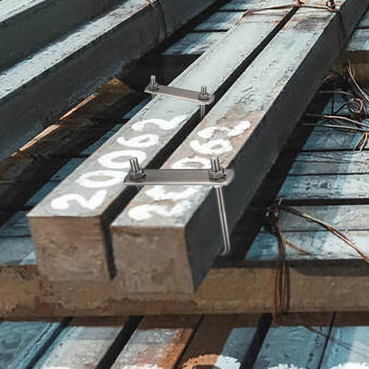 6x M6 Bügelschrauben Edelstahl 80x50mm mit Gegenplatte
