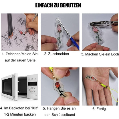 Schrumpffolie Set A5 – 20 Blatt zum Basteln & Selbermachen