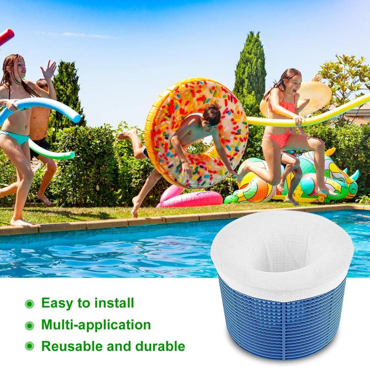 Pool Skimmer Socken, Filter Netz 22 Stück | Wiederverwendbar