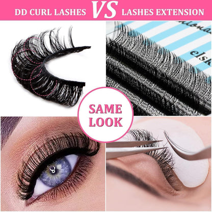 10 Paar Russian Volume Wimpern D Curl Cat Eye