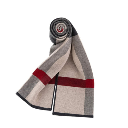 Herren Schal Merinowolle Tartan Karo, langer Winter Schal mit Geschenkbox