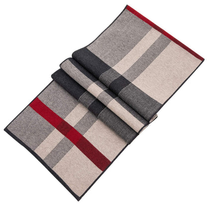 Herren Schal Merinowolle Tartan Karo, langer Winter Schal mit Geschenkbox