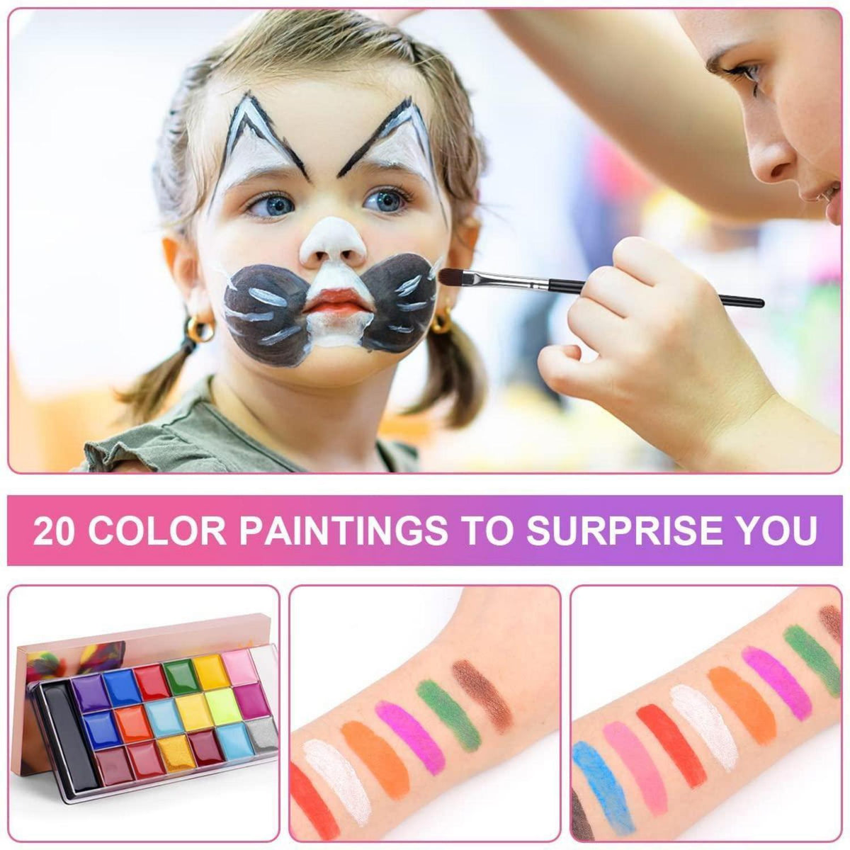 Bodypainting Farben Set – 20 Farben für Fasching & Halloween