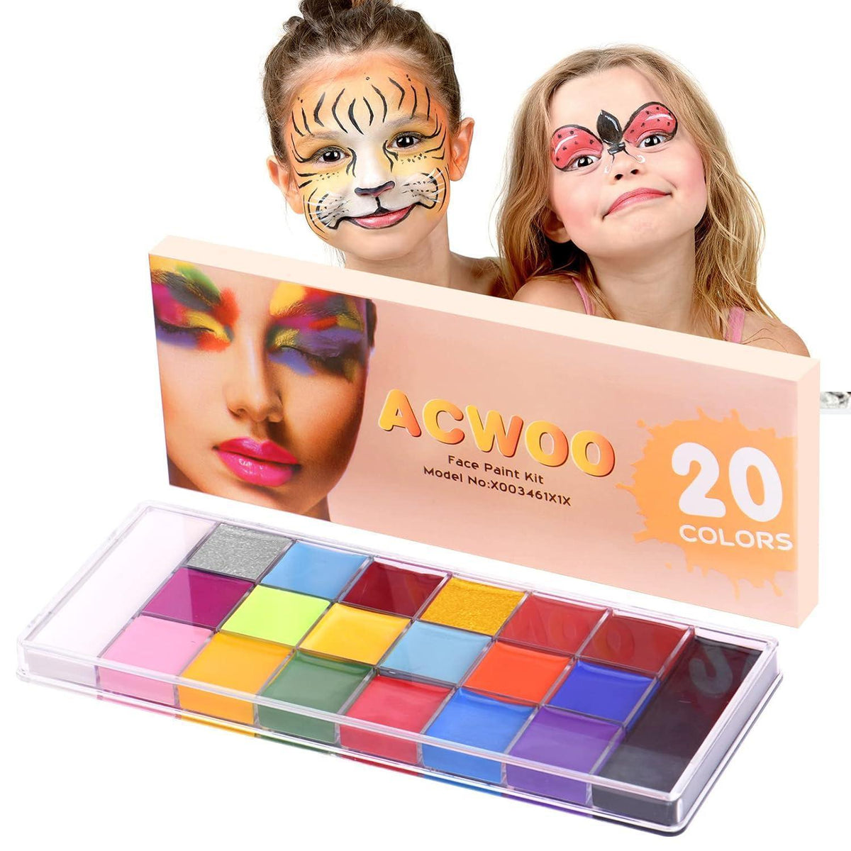Bodypainting Farben Set – 20 Farben für Fasching & Halloween