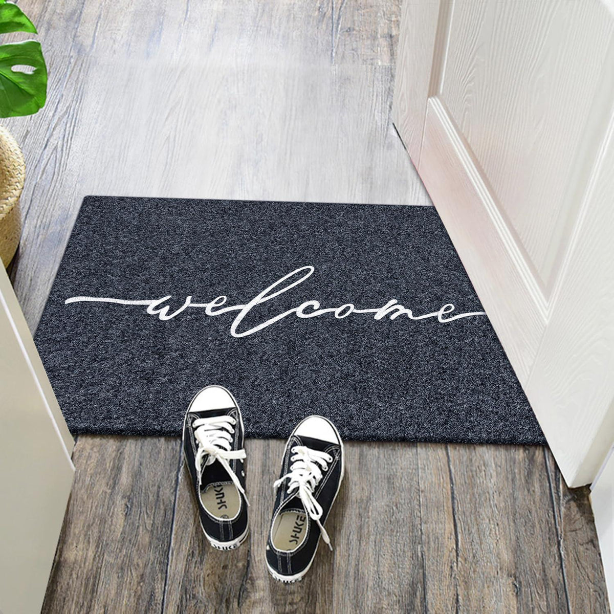 Fußmatte 90x60 cm rutschfest – Grau für Innen & Außen