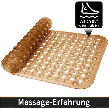 Badewannenmatte extra lang, rutschfest & ablaufend, braun