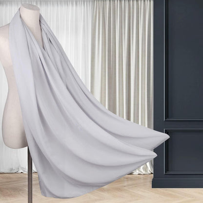 Chiffon Schal Damen leicht weich für Abendkleider Hochzeit Braut Silber Grau