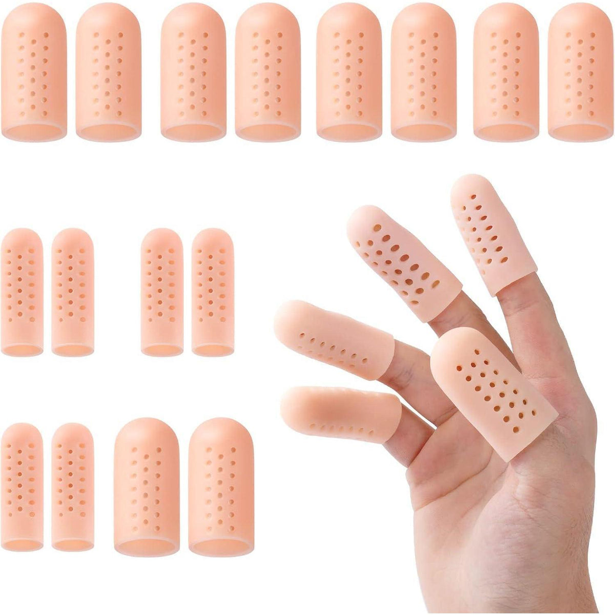 Silikon Fingerschutz Gel Fingerlinge atmungsaktiv beige