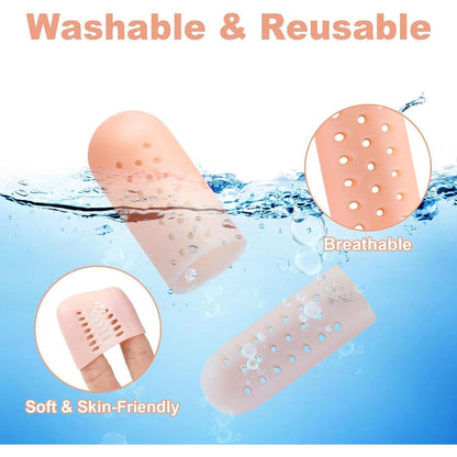 Silikon Fingerschutz Gel Fingerlinge atmungsaktiv beige