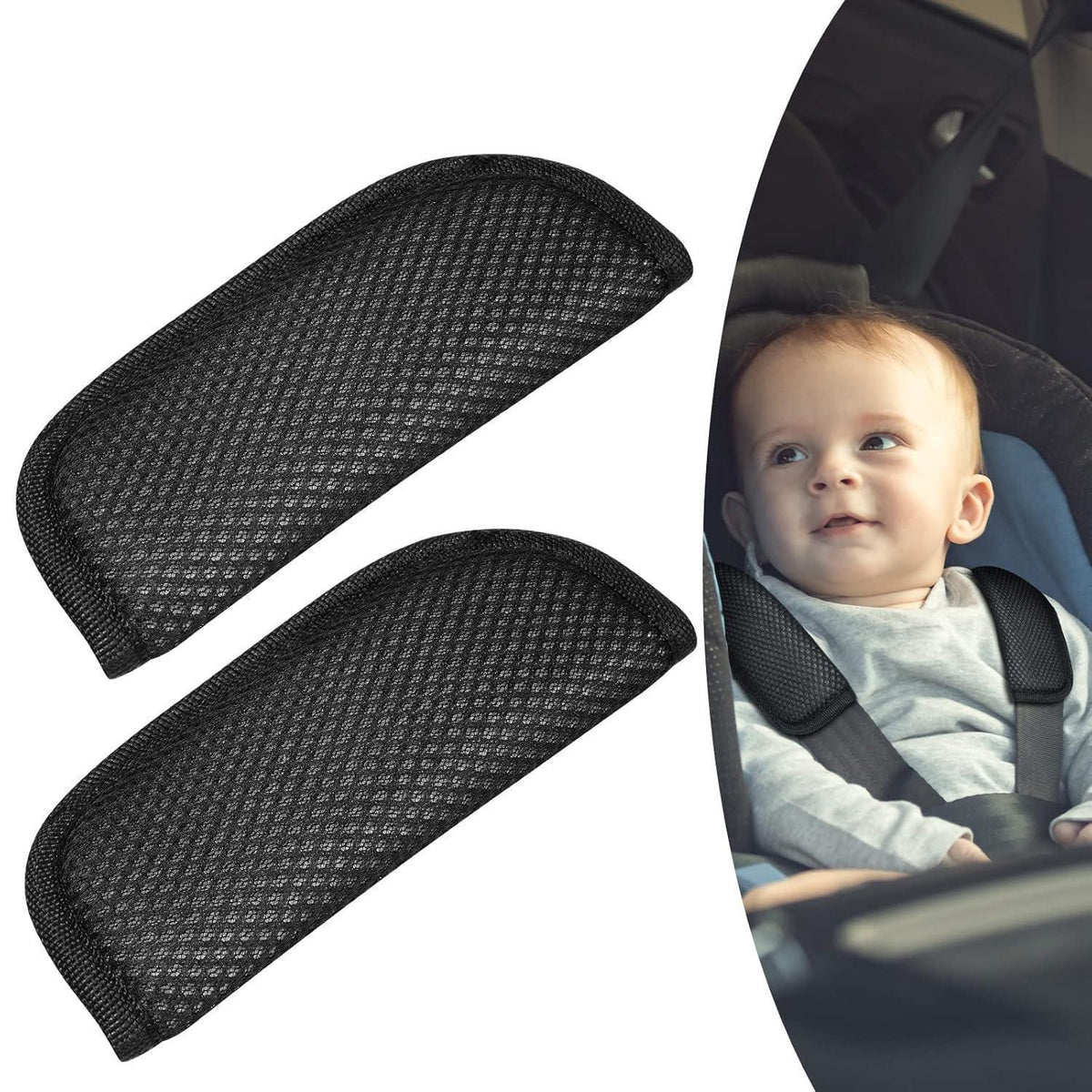 Baby Gurtpolster atmungsaktiv & universell für Autositz & Kinderwagen