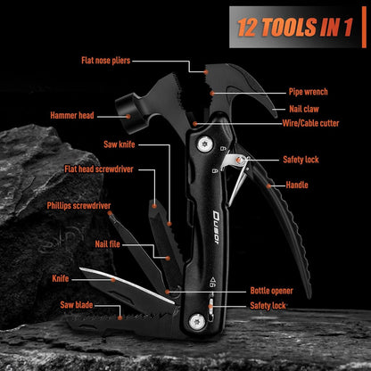 Multitool Geschenk für Männer - 12-in-1 Werkzeug Hammer