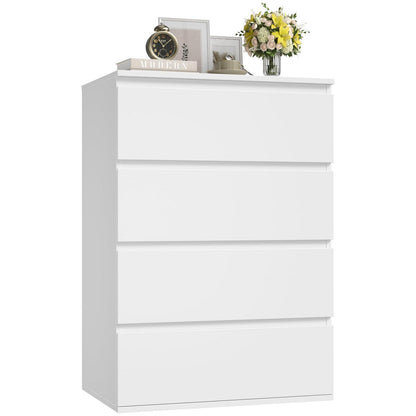 Weiße Kommode mit 4 Schubladen – 60x40x80cm, Schlafzimmer Sideboard