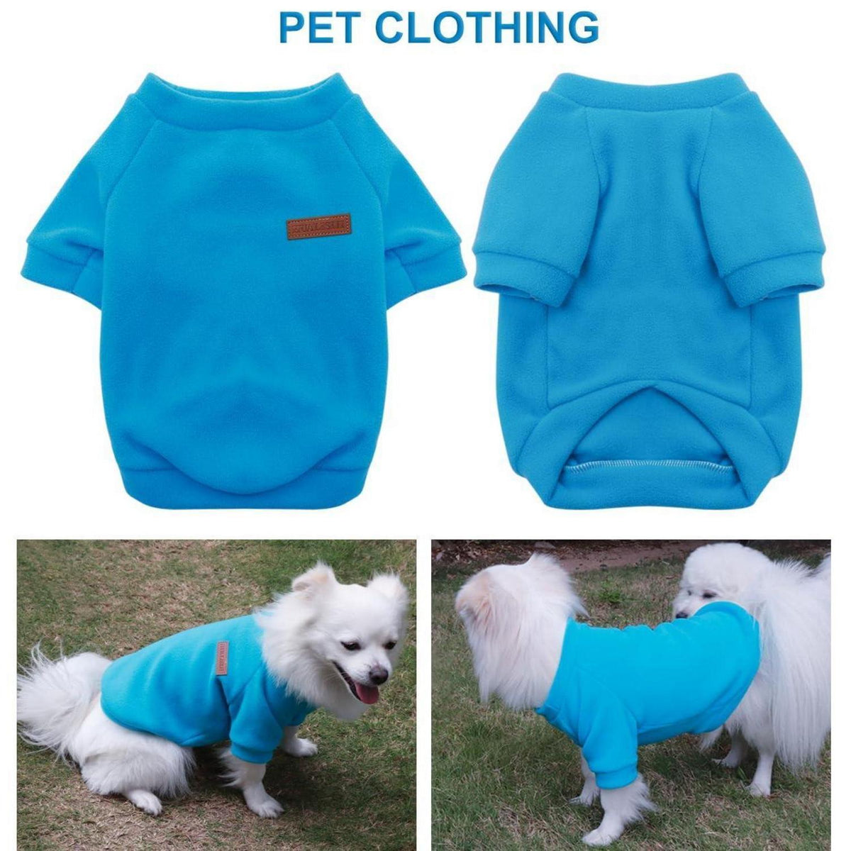 Hundepullover Fleece Blau XXL – Warm & Bequem für Kleine Hunde
