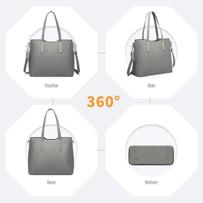 Miss Lulu Damen Handtasche Schultertasche Tragetasche 3-teiliges Set