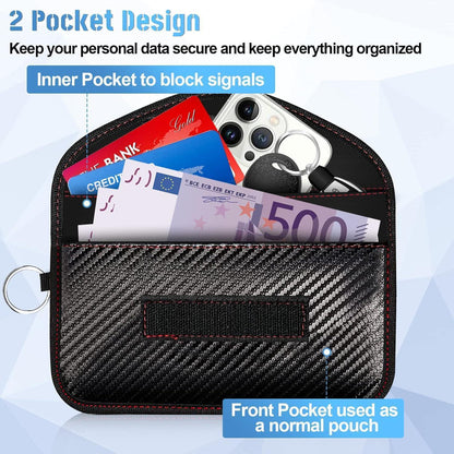 Faraday Tasche Handy 2er Set – Signalblocker Anti-Tracking RFID
