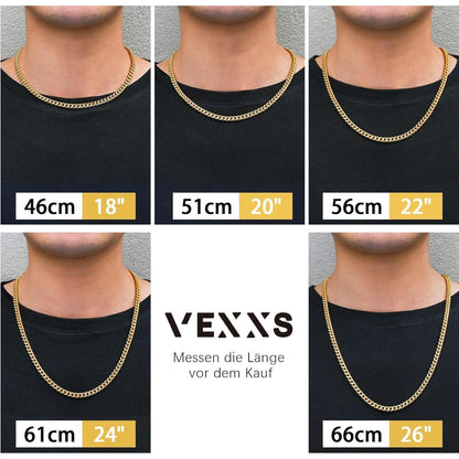 Herren Panzerkette 18K Gold beschichtet Cuban Miami Gliederkette