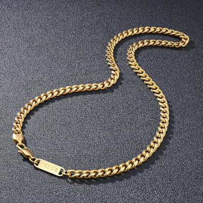 Herren Panzerkette 18K Gold beschichtet Cuban Miami Gliederkette