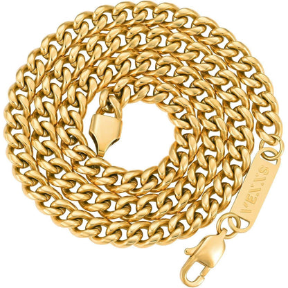 Herren Panzerkette 18K Gold beschichtet Cuban Miami Gliederkette