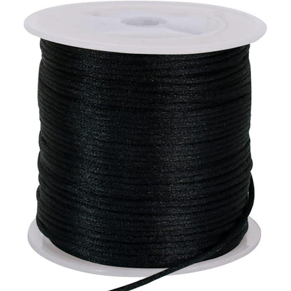 Nylonschnur Schwarz 1,5mm – Satinschnur für Schmuck & Basteln