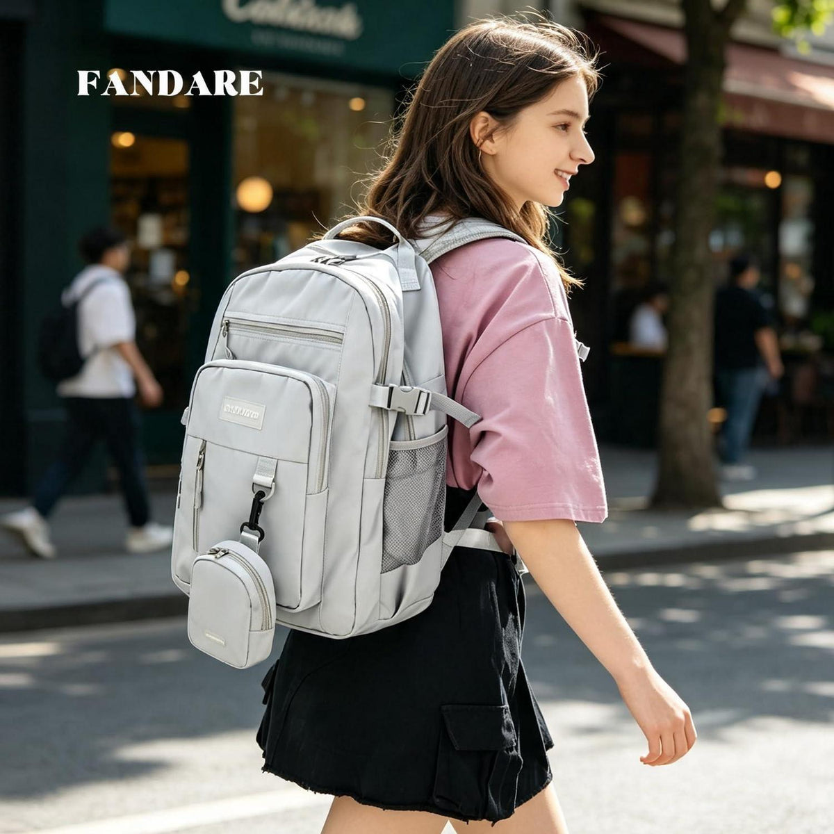 Laptop Rucksack 15.6 Zoll – Schulrucksack Daypack Grau