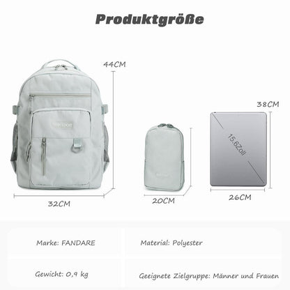 Laptop Rucksack 15.6 Zoll – Schulrucksack Daypack Grau